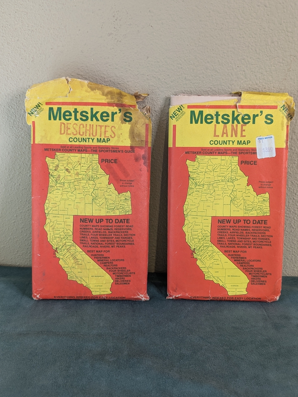 Vintage Metsker's Maps - Lane & Deschutes Counties